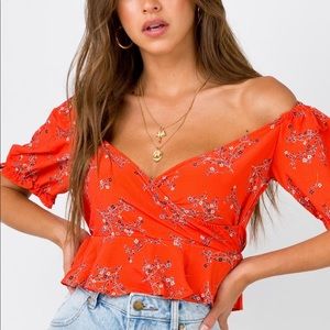 Princess Polly - RHEA CROP TOP ORANGE